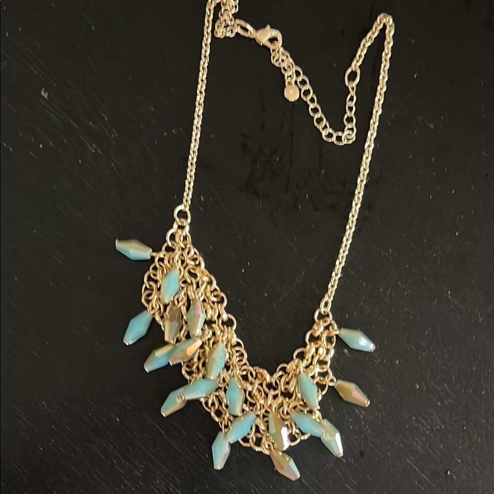 Laura Conrad Elegant Gold and Turquoise color Necklace